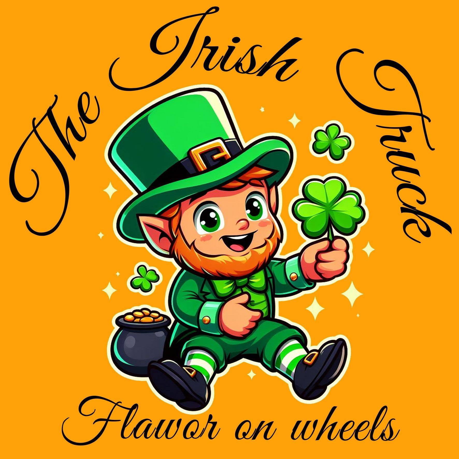 The Irish Truck — brutărie artizanală mobilă, logo cu mascotă leprechaun